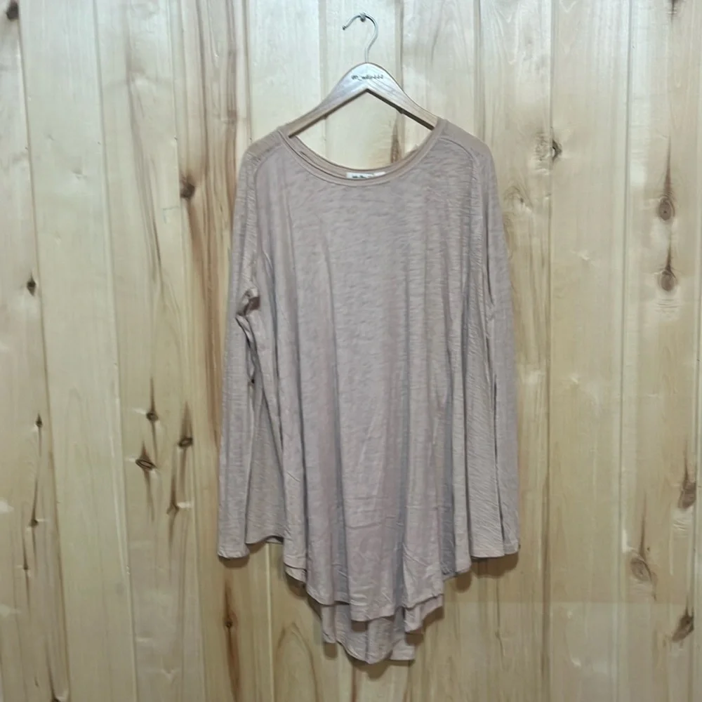 Free‎ People Aria Trapeze Long Sleeve Top In Misty Mink Pink